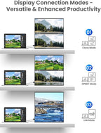 QLED Portable Dual Monitor 23.8" 100Hz FHD 1080P Stacked Monitor – 125% sRGB Dual Vertical Displays for Coding/Gaming/Trading, USB-C HDMI Laptop Screen Extender