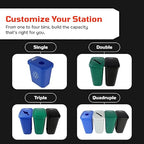 City Box 10 Gallon Double Bin Trash Can Recycle Bin with Lid for Residential, Business, and Commercial Recycling - NYC Compliant (Double Kit Paper Waste)