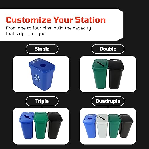 City Box 10 Gallon Organic Waste Bin Container with Lid for Residential, Offices, and Commercial Recycling - NYC Compliant - Green