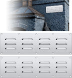 2 Pack Stainless Steel Venting Panel for BBQ Grill Accessory, 15x4.5 Inch (12-Slots), 304 Grade Metal Vent Cover for Masonry Fire Pits & Outdoor Kitchens, Weather Resistant, 15" by 4-1/2"