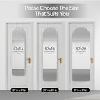 47x14 Mirror Full Length Back Door Hanging or Wall Mounted Aluminum Metal Frame Arch Mirrors for Entryway Bedroom Bathroom Dressing Living Room 47 14 inch Silver