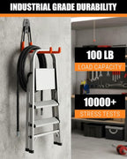 WMK 7.3'' Garage Hooks Heavy Duty Wall Hook, 4 Pack Garage Storage Hook, Wall Mount Utility Garage Hooks for Hanging Tools Bike Ladder (Orange)