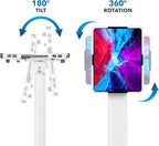 Mount-It! Universal Tablet Floor Kiosk | Theft-Deterrent Tablet Stand | Adjustable Kiosk Floor Mount for iPad, Galaxy & Surface Tablets (White)