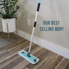 Don Aslett's Microfiber Mop Pad Set of 3 (Aqua) Compatible with 12" Mop Base | Machine Washable | Bathroom or Kitchen | Suitable for All Floor Types Including Laminate, Hardwood, and Tile