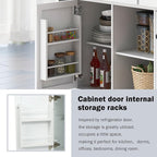 Yayzy Rolling Kitchen Island with 2 Bar Stools, Drop Leaf, Cabinet Door Storage Racks & 3 Drawers, Mobile Kitchen Cart with Rubberwood Top & Locking Wheels for Dining Room & Kitchen, 53-Inch, White