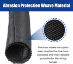 Braided Wire Loom Mesh Woven Flexible Split Sleeving Black Cord Tube for Car/Electronics Cable Wiring Harness Protection Cover (1/2" - 36 Feet)