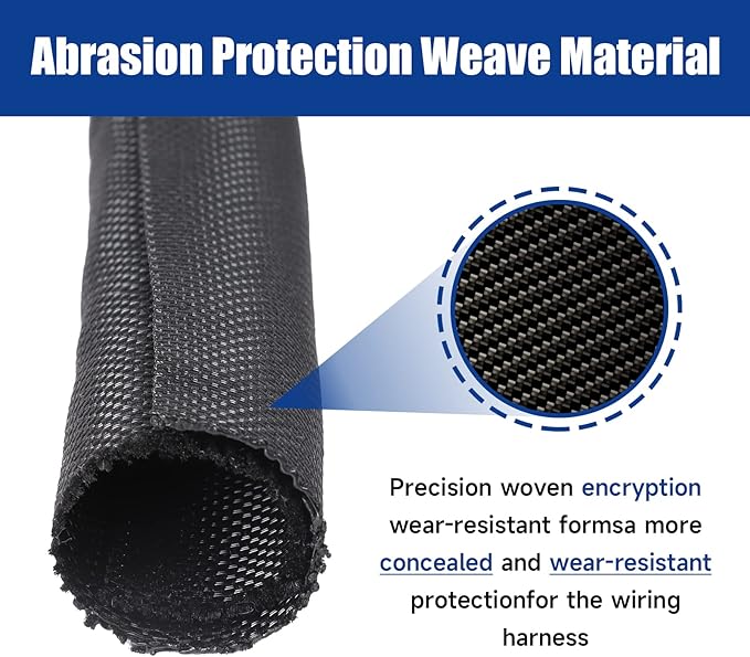 Braided Wire Loom Mesh Woven Split-Sleeving Organized/Hide//Protect/Cover Automobile Wires/Audio Video Cable/Multi-Cable Strings (3/4" - 28 Feet)