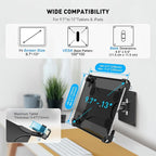 AboveTEK Universal Tablet Wall Mount, Anti-Theft iPad Mount with Locking Enclosure for 9.7"-13" Screen, Heavy-Duty Aluminum Kiosk for Business POS Display, Adjustable 360° Swivel & Tilt VESA Mount