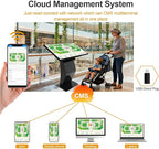 32 inch Touch Screen Kiosk, LCD Screen Digital Signage Kiosk, K-Style Stand Digital Signage Display, Interactive Display for Mall Navigation/Self-Ordering/Advertising/Retail Store
