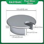 2 Pcs Desk Grommet 1-3/8" / 35 mm, Desk Cord Hole Cover, Cable Grommet Metal Zinc Alloy Materilal, Desk Hole Grommet for Home & Office Pc, Detachable Cable Cord Organizer-Matte Silver