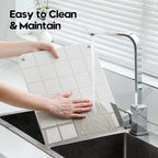 Stone Dish Drying Mat for Kitchen Counter, Water Absorbing Bathroom Tray Sink Organizer, Diatomaceous Earth Countertop Dish Rack Riser Sponge Holder Soap Dish, Gray Beige, 16" x 12"