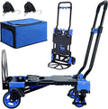 2-1 Folding Hand Truck Dolly,330LBS Capacity Dolly Cart,Foldable Dolly Hand Truck with Retractable Handle and 4 Rubber Wheels,Hand Cart Foldable for Luggage/Travel/Office/Moving