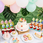 Acrylic Display Risers 2 Sets 3 Tier Cupcake Stand for Dessert Jewelry Pop Figures Shelves Retail Shoe Showcase (Mix Colors)
