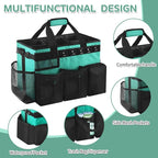 Boczif Cleaning Caddy Bag Wearable, Cleaning Caddy Supplies Organizer with Handle, Shoulder Straps & Detachable Divide, Cleaning Tool Organizers Tote Bag for Cleaners & Housekeepers (Green)