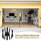 SMONTER Expandable Barricade Gate, 200" Metal Safety Barrier Gate with Casters, Accordion Garden Yard Fence Portable Dog Gates with Latch Indoor Outdoor