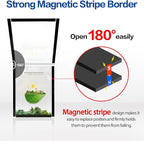 Acrylic Sign Holder 8.5" x 11" Wall Mount, Self Adhesive Magnetic Display Frame with Nano Tape, Plastic Clear Document Frame for Office, Store, School, Home, Wall Picture Frame (Silver, 3Pack)