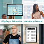 Acrylic Sign Holder 8.5x11 Wall Mount - 5 Pack Adhesive Frames, Magnetic Frame, Document & Picture Holder for Wall, Door, Glass Acrylic Frame with Strong Magnetic Sign Holder
