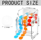 Geosar 2 Pcs Adjustable Label Dispenser 3 Disks Sticker Roll Holder Sticker Dispenser Clear Label Roll Holder Acrylic Tape Organizer Stand for Office Home Desktop