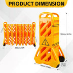 13 Foot Portable Driveway Fence Safety Barriers, Commercial Safety Barriers, Folding Security Gate Safety Barrier with Casters for Construction, Traffic Control, Driveway Gate