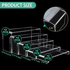 10 Pcs Acrylic Display Stands, 12" Clear Rectangular Display Shelf for Showcase, Collectibles, Cupcake, Dessert