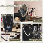 Kigley 6 Pcs Black PU Leather Jewelry Bust Display Necklace Holder Stand Necklace Mannequin Holder for Jewelry Display Trade Show(13.39 x 3.94 x 8.07 Inches)