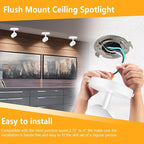 VANoopee 5-Color Dimmable Ceiling Spotlight Flush Mount Adjustable Directional LED Spot Lights Indoor Bright Accent Fixture for Art Picture Living Room Bedroom - CRI90 24° Flicker Free 10W 800lm White
