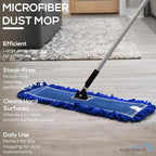 Kleen Handler 48 inch Microfiber Dust Mop | 12 Pack, Extra Large Washable Commercial Mop Head Replacement