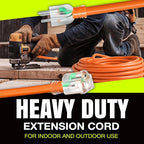 75ft Outdoor/Indoor Extension Cord 14/3 Gauge Heavy Duty 3 Prong SJTW, Waterproof, Flexible Cold-Resistant Long Power Cord,13A 125V 1625W, Orange by LifeSupplyUSA