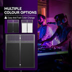 Portable DJ Booth Table,Foldable DJ Table Stand with White & Black Scrim,Adjustable DJ Facade Booth Station Metal Frame with Cable Hole for Private Events, Clubs, Bars (40x20 Double Deck)