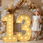 4FT Marquee Numbers 13, Large Light up Number 13 for Birthday Party Supplies, Sign, Backdrop, Happy 13th Birthday Decorations