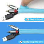Automotive Wire Loom Tubing, Split Braided Cord Protectors from Pets No Chew, Flexible Cable Sleeve Cable Management for TV/Computer/Electric Wires (Sky Blue, 3/8"-10ft)