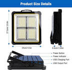 Masmejor 160W 15000mAh Rechargeable Work Light - 540 LEDs Solar Light, Stepless Dimming, USB-C Charging, IPX4 Waterproof Floodlight for Job Site, Emergency, Power Outage, Camping & Ca Repair
