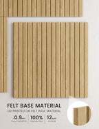 Large Felt Bulletin Board,Cork Board Alternative 70.87'' x 47.24'' Art Acoustical Wall Panels-6 Pack with 60 Adhesive Tabs,for Recording Studio/Home Offices-Natural Oak/Slat