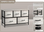 Sorbus Dresser with 5 Faux Wood Drawers - Storage Unit Organizer Chest for Clothes - Bedroom, Hallway, Living Room, Closet, & Dorm Furniture - Steel Frame, Wood Top, & Easy Pull Fabric Bins