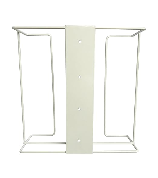 KingSeal 1 Each | Disposable Glove or Tissue Box Holder, TRIPLE (3-Box) Glove Rack, Wall Mounted Universal Box Holder, for Larger Sized Boxes, White - 1 Glove Rack