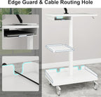 Natwind Mobile Workstation Cart with Monitor Mount,Height Adjustable Rolling Computer Cart, Heavy-Duty Rolling Standing Desk with CPU Holder for Home Office, School,Warehouse, Medical, Workshop