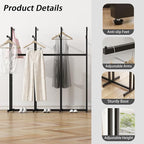 Black Clothing Racks with 8 Arms, Metal Clothing Racks for Hanging Clothes, Freestanding Garment Rack Heavy Duty, 46" to 63" Adjustable Height Retail Clothing Rack for Boutiques Display