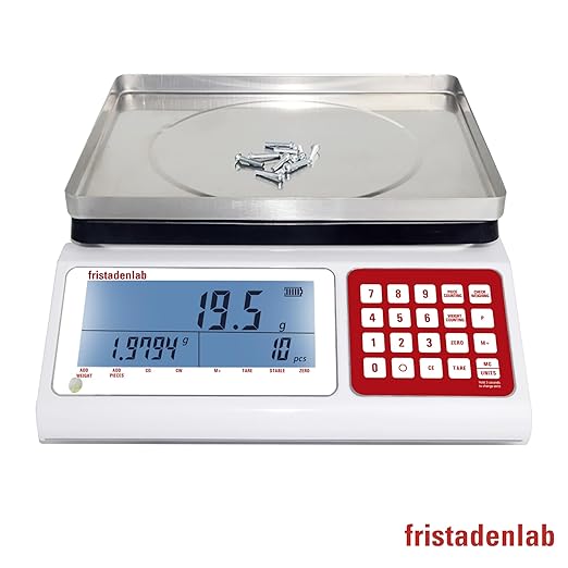 Fristaden Lab Counting Scale for Small Parts | 15 kg x 0.5 g | USA Company | Units: g, lbs, oz, kg