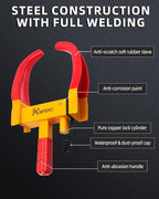 Security Trailer Wheel Lock Tires Anti Theft for Car SUV Boat Motorcycle Golf Cart Great Deterrent Bright Color with 3 Keys (Red-Yellow) Wheel Clamp Lock