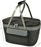 Picnic at Ascot Patented Insulated Folding Picnic Basket Cooler- Designed & Quality Approved in The USA