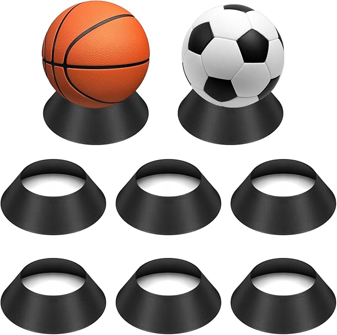 6 pcs Ball Display Stand – Durable Memorabilia Sports Ball Stand Holder for Basketball, pedestal, Soccer, Football, Volleyball Storage Rack