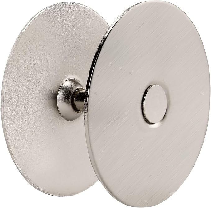 Door Knob Cover, 2-5/8" Diameter Solid Steel Deadbolt Cover Plate, Hole Filler Plate for Door Handle (1, Satin Nickel)
