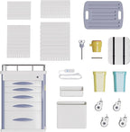Rolling Emergency Medical Storage Crash Cart with Drawers -CPR Board, IV Pole, Silent Casters, Trash Bin, O2 Holder, Drawer with Dividers, File Box, Nursing Cart for Clinic, Hospital, Salon