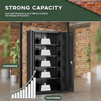 Greenvelly Metal Cabinet with Lock,72" Metal Storage Cabinet with 2 Doors and Adjustable 4 Shelves, Locking Cabinet for Home Office, Garage(36" W x 18" D)