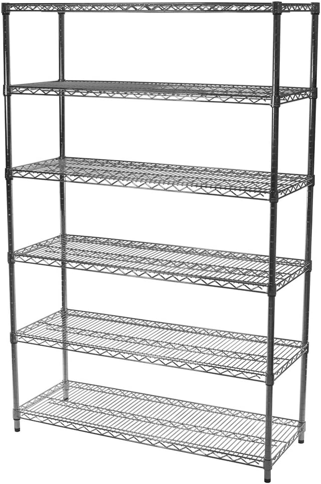 Shelving Inc. 24" d x 30" w x 54" h Chrome Wire Shelving with 6 Tier Shelves, Weight Capacity 800lbs Per Shelf