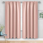 JIUZHEN Blackout Curtains for Bedroom - 60 Inch Extra Wide Thermal Insulated Room Darkening Privacy Soundproof Curtains for Living Room/Dorm Room, Set of 2 Panels, 60 x 72 inches, Blush Pink