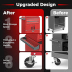 Goplus Tool Chest, 6 Drawers Extra Large Rolling Too Storage Cabinet with 4” Universal Lockable Wheels, Auto Lock, Protective Liner, 2-in-1 Heavy Duty Tool Box for Garage, Workshop