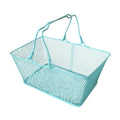 Shopping Basket Wire Portable Multipurpose Vegetables Fruit Storage with Handles for Garden Retail Store Pantry, Blue