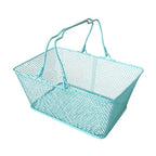 Shopping Basket Wire Portable Multipurpose Vegetables Fruit Storage with Handles for Garden Retail Store Pantry, Blue