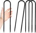 Anothera 4 Pack Trampoline Stakes Anchors High Wind, 12 Inches Tent Stakes Heavy Duty, Galvanized Steel Ground Stakes Kit, U Shaped Rebar Stakes for Trampoline, Tents, Fence